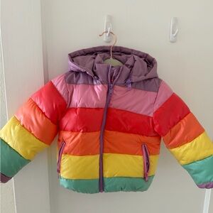 Stella McCartney Kids Rainbow Striped Puffer Jacket